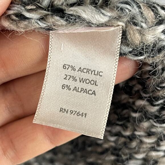 J Jill Pure Jill Long Cardigan Sweater Womens Large Gray Chunky Knit Wool Alpaca - Picture 6 of 15